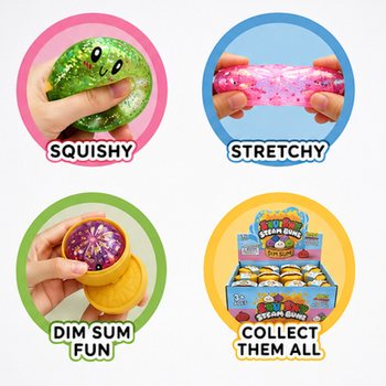 RAGE - Squishy GLITTER Bun Dumplings PIENI (Koko 5.5 x 5.5 x 3 cm) - Viral 2026 Fidget Toy (24 kpl.)
