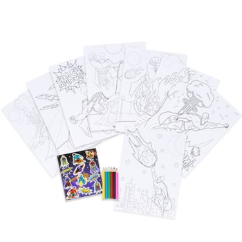 SUURI V&Auml;RITYSSETTI - MALLI: SUPERSANKARIT - 22x30x1 CM (12 kpl)