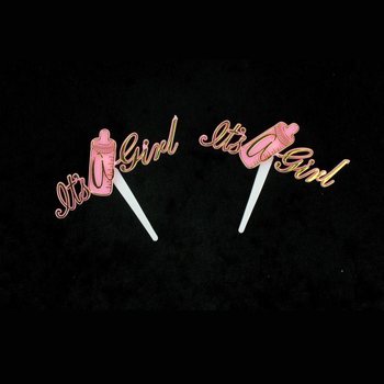 Muffinssikoristeet Syntym&auml; - It's a Girl (12 kpl)