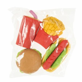 4-osainen Fast Food -pyyhekumisarja (Display-laatikko 12 kpl)