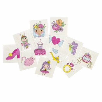 Prinsessa Fun -tatuoinnit - 48 paketin n&auml;ytt&ouml;teline