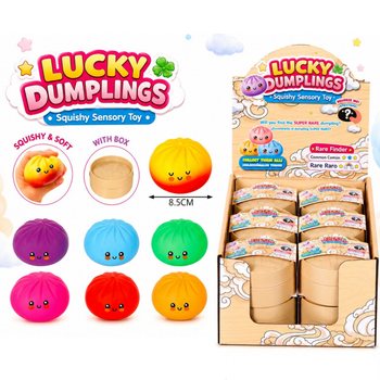 RAGE - LUCKY DUMPLINGS - Puristeltava Squishy-nyytti ISO Koko 8.5 x 8.5 x 4.8 Cm - DISPLAY-LAATIKOSSA (12 kpl)