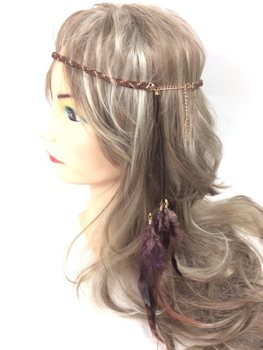 Letitetty Hiuspanta Sulilla Ruskea - Ibiza-look (1 kpl)