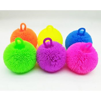 PUFFER-PALLO KIRKKAAT V&Auml;RIT - 8CM - MYYNTITELINEESS&Auml; (12 kpl)