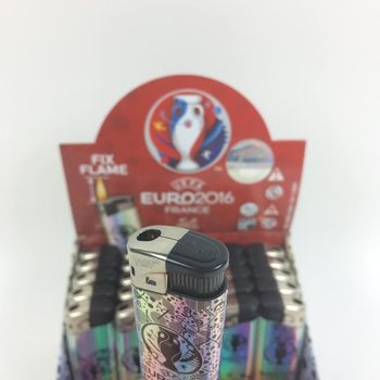UEFA EURO 2016 S&auml;hk&ouml;sytyttimet display-telineess&auml; - 50 kpl (Loppuunmyynti)