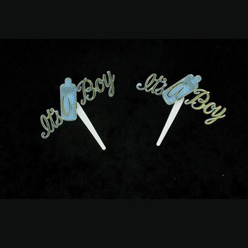 Vauvakutsun Cupcake-tikut - It's a Boy (12 kpl)
