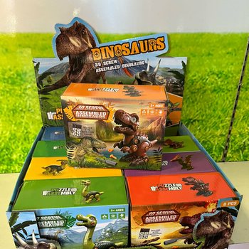 3D-dinosaurusrakennussarja Lahjalaatikossa - Display (8 kpl)