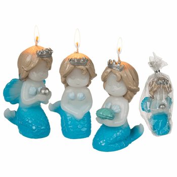 **ERITTÄIN HALPA** MERENNEITO- / MERMAID-KYNTTILÄ ESILLEPANOBOXISSA (12 kpl)
