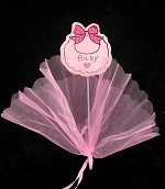 Kankainen koristetikku - Babyrosa (12 kpl)