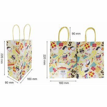 PAPERINEN LAHJAPUSSI - SINTERKLAAS - Koko 16x9x22 CM (12 kpl)