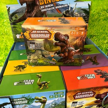 3D-dinosaurusrakennussarja Lahjalaatikossa - Display (8 kpl)