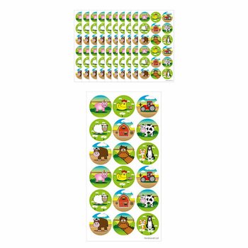 FUN STICKERS - MAATILAN ELÄIMET - 18 TARRAA PER ARKKI (10 kpl)