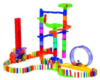 PLAYGO - Deluxe Domino-pelisetti Automaattisella Junalla - 500 osaa