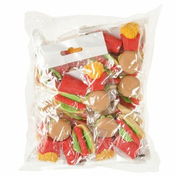 4-osainen Fast Food -pyyhekumisarja (Display-laatikko 12 kpl)