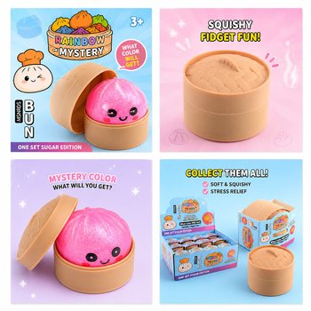 RAGE - Squishy SUGAR EDITION Bun Dumplings PIENI (5.3 x 5.3 x 4.1 Cm) Viral 2026 Fidget-lelu (24 kpl)