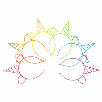 Yksisarvinen Tiara / Panta, Neon-värien sekoitus (24 kpl)