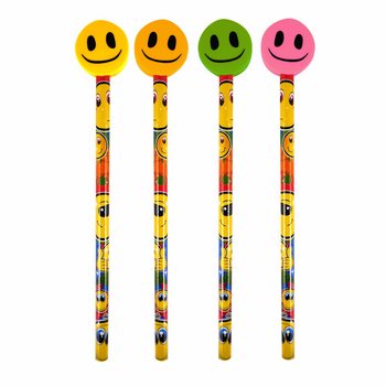 Iloinen Smiley-lyijykynä Pyyhekumilla (24 kpl)