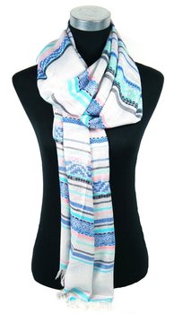 Ylellinen Ibiza-tyylinen Huivi Hopea/Sininen/Lohi (1 kpl)