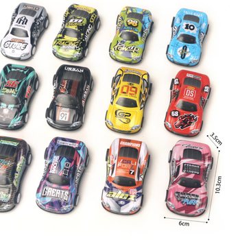 Metalliset Pull Back -Vetoautot Lahjapussissa (24 kpl)