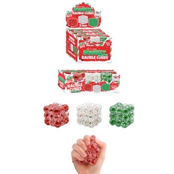 SQUEEZY GLITTER BAUBLE CUBES - KIMALTEELLA - 3 KPL SETTI - SOKERIT&Auml;YTTEELL&Auml; - MYYNTITELINEESS&Auml; (6 SETTI&Auml;)