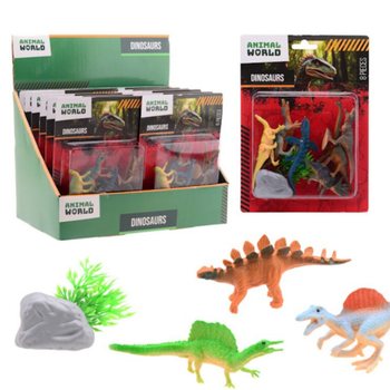 ANIMAL WORLD - Dinosaurukset-leikkisetti 8 osaa - Display (12 kpl)
