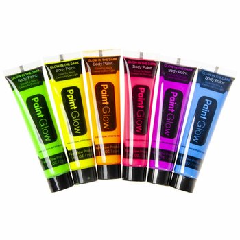 NEON Glow in the Dark Kasvomaali - UV-aktiivinen (24 kpl display)