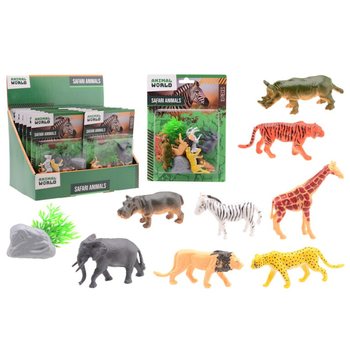 ANIMAL WORLD - SAFARI ELÄINLEIKKISETTI 10-OSAINEN KORTILLA - MYYNTITELINEESSÄ (12 kpl)