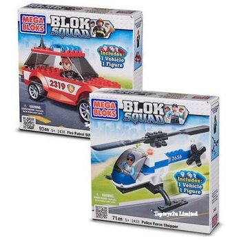 MEGA BLOKS - PALOPARTIO-SUV & POLIISIN HELIKOPTERI (2 kpl)