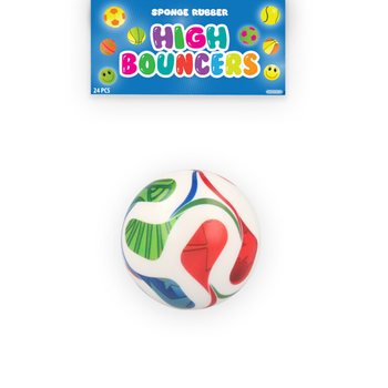 HIGH BOUNCE JALKAPALLO - POMPPUPALLO - TISKIESITTEESS&Auml; (24 kpl)