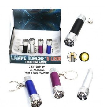 5 LED-taskulamppu Avaimenperällä Display-pakkauksessa (24 kpl)