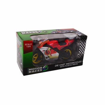 SUPER SPORT MOOTTORIPY&Ouml;R&Auml; DIE CAST, MITTAKAAVA 1:24 DISPLAYSSA (24 kpl)