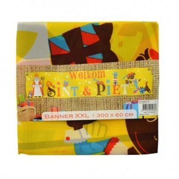 TERVETULIAISBANNERI SINTERKLAAS & PIET XXL 300 X 60 CM (7 kpl)