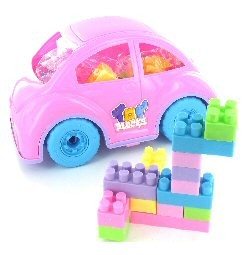 Suuri Tyttöjen Auto Täynnä Rakennuspalikoita