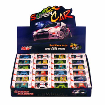 Pienet Pull Back -autot lahjapakkauksessa - Display (24 kpl)