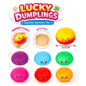 RAGE - LUCKY DUMPLINGS - Puristeltava Squishy-nyytti ISO Koko 8.5 x 8.5 x 4.8 Cm - DISPLAY-LAATIKOSSA (12 kpl)
