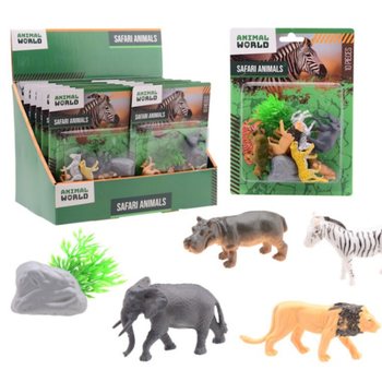 ANIMAL WORLD - SAFARI EL&Auml;INLEIKKISETTI 10-OSAINEN KORTILLA - MYYNTITELINEESS&Auml; (12 kpl)