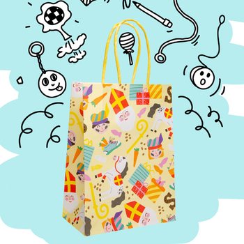 PAPERINEN LAHJAPUSSI - SINTERKLAAS - Koko 16x9x22 CM (12 kpl)