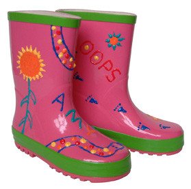 V&auml;rit&auml; omat kumisaappaasi Funky Wellies - Vaaleanpunainen / Koko: 28