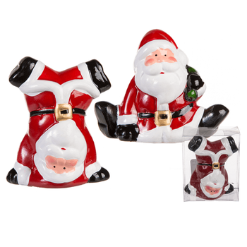KERAAMISET JOULUPUKIT LAHJALAATIKOSSA, n. 9 cm (24 kpl)