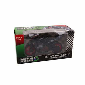 SUPER SPORT MOOTTORIPY&Ouml;R&Auml; DIE CAST, MITTAKAAVA 1:24 DISPLAYSSA (24 kpl)