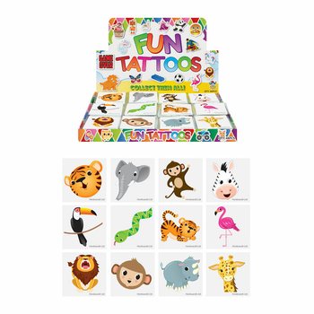 FUN TATTOOS - VIIDAKON ELÄIMET - DISPLAY (48x12 kpl)