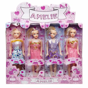 Amelie-nuket esittelytelineessä (12 kpl)