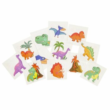Dinosaurus-tatuoinnit, jokaisessa pakkauksessa 12 tatuointia (48 kpl)