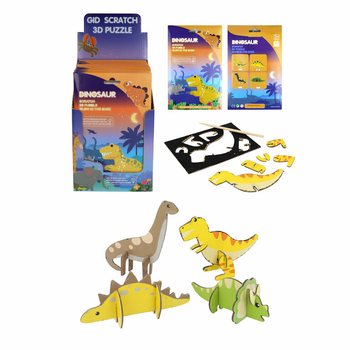 SCRATCH 3D Dinosaurus-palapelit - Display (18 kpl)