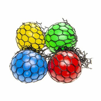 SQUISHY-VERKKOPALLO - Halkaisija: 5 CM - V&Auml;RIKK&Auml;&Auml;T MIX-V&Auml;RIT MYYNTITELINEESS&Auml; (24 kpl)