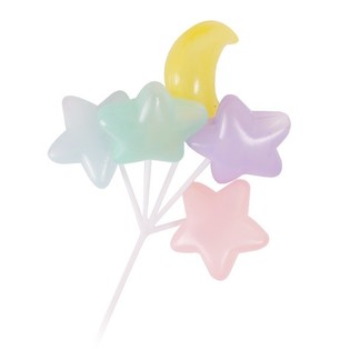 CUPCAKE-KORISTETIKKU - TÄHTI- JA KUU-ILMAPALLOKIMPPU (15 kpl)