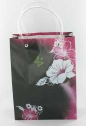 Lahjakassi / Kantokassi Musta/Rosa/Valkoinen Kukka Large (12 kpl)