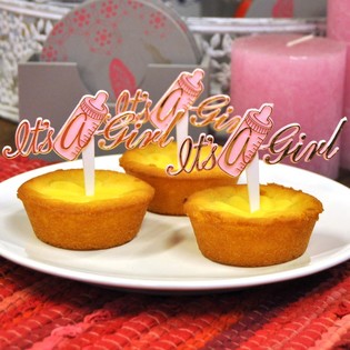Muffinssikoristeet Syntymä - It's a Girl (12 kpl)