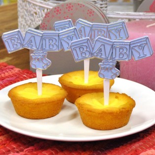 VAUVAN SYNTYM&Auml; CUPCAKE-KORISTETIKKU - BABYBLU (12 kpl)