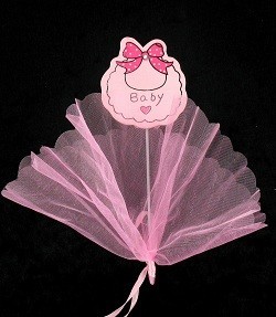 Kankainen koristetikku - Babyrosa (12 kpl)